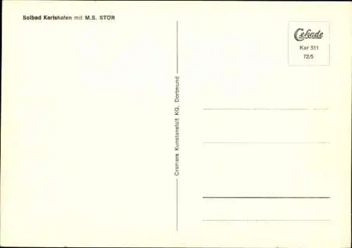 Ak Solbad Karlshafen, MS Stör, Fahrgastschiff