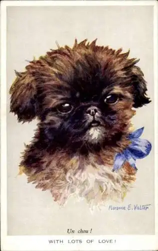 Künstler Ak Valter, Florence E., Un chou, with lots of Love, Hund