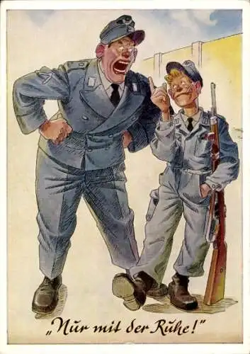 Ak Nur mit der Ruhe, Bundeswehr, Soldaten in Uniformen, Gewehr
