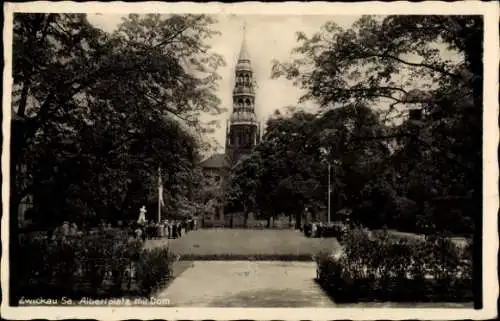 Ak Zwickau in Sachsen, Albertplatz, Dom