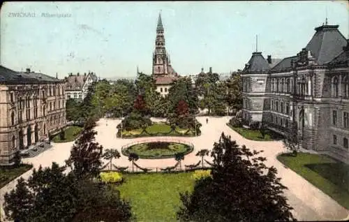 Ak Zwickau in Sachsen, Albertplatz
