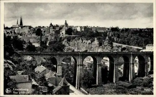 Ak Luxembourg Luxemburg, Gesamtansicht, Viadukt