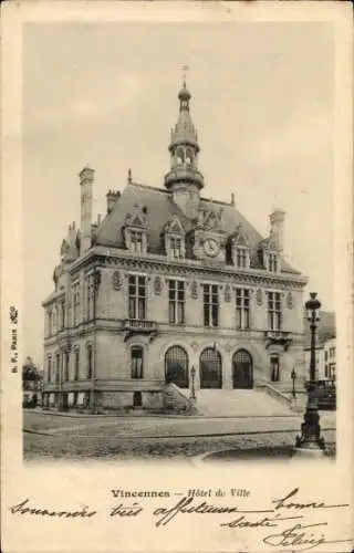 Ak Vincennes Val de Marne, Hôtel de Ville, Rathaus