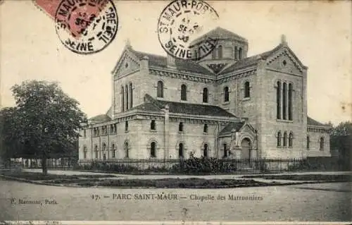 Ak Le Parc de Saint Maur Val de Marne,  Chapelle des Marronniers, P. Marmose, Paris
