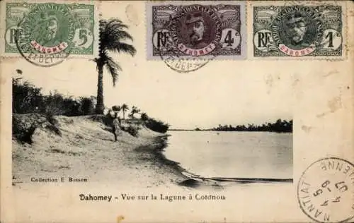 Ak Dahomey Benin, Dahomey, Lagune, Cotonou, Palmen, Wasser