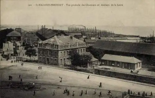 CPA Saint-Nazaire Penhoet Loire Atlantique, Vue générale des Chantiers et Ateliers de la Loire