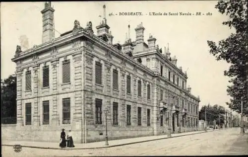 Ak Bordeaux Gironde, L'École de Santé Navale, Schulgebäude