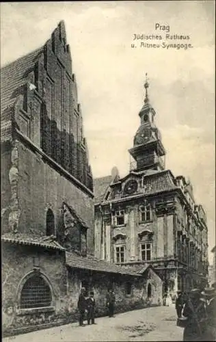 Ak Praha Prag Tschechien, Jüdisches Rathaus, Altneu-Synagoge