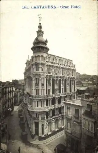 Ak Cartagena Kolumbien, Gran Hotel, Architektur,  Gebäude, Straßenansicht