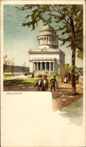 Ak Manhattan New York City USA, Gen Grant's Tomb, Riverside Park,  Architektur, Parklandschaft