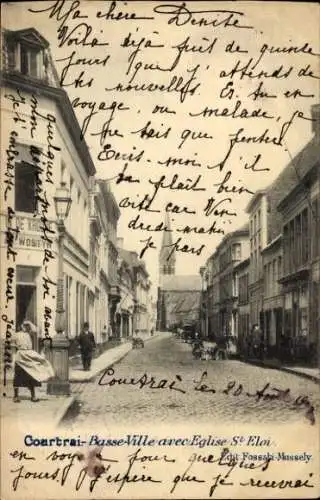 Ak Kortrijk Courtrai Westflandern, Basse Ville, Eglise St. Eloi