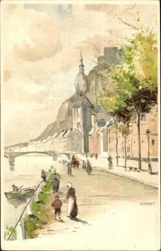 Litho Dinant Wallonien Namur, Straßenansicht