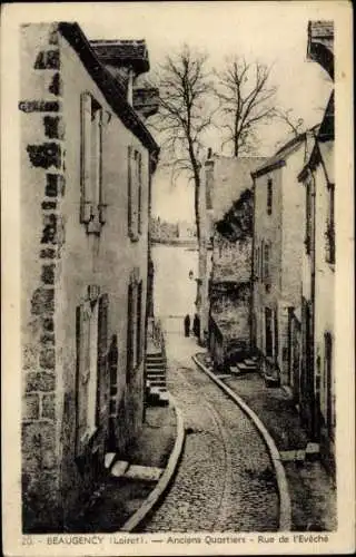 Ak Beaugency Loiret, Anciens Quartiers, Rue de l'Eveche