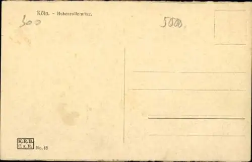 Ak Köln am Rhein, Hohenzollernring