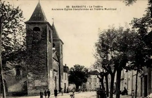 Ak Nerac Lot et Garonne, Moulin de Barbaste, Theater, ehemalige Kirche, Architektur, Bäume, Straß
