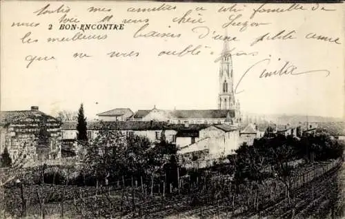 CPA Bon Encontre Lot et Garonne, Église
