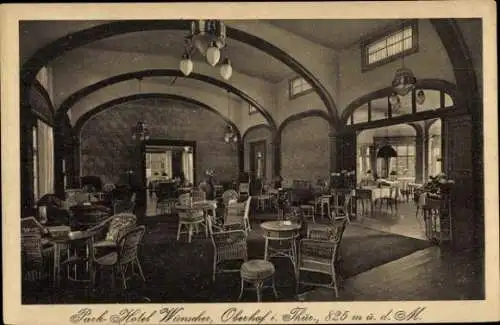 Ak Oberhof im Thüringer Wald, Parkhotel Wünscher, Innenansicht