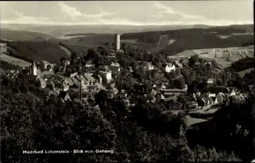 Ak Bad Lobenstein in Thüringen, Blick auf das Dorf, Umgebung mit Wäldern und Turm