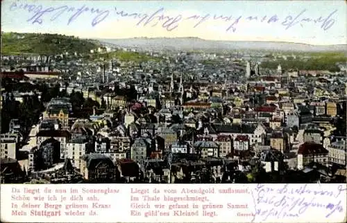 Ak Stuttgart in Württemberg, Gesamtansicht