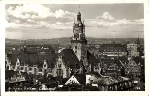 Ak Stuttgart am Neckar, Rathaus, Panorama