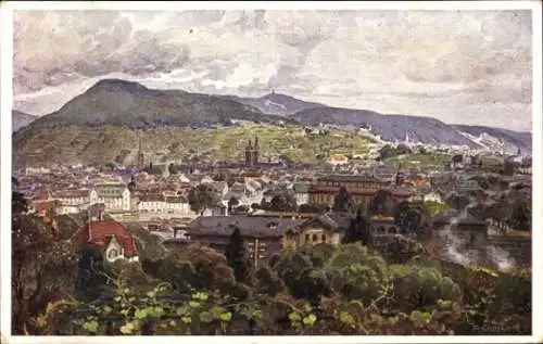 Künstler Ak Croissant, Aug., Neustadt an der Weinstraße, Panorama