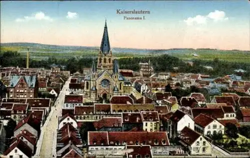 Ak Kaiserslautern in der Pfalz,  Panorama I, Stadtansicht, Kirche