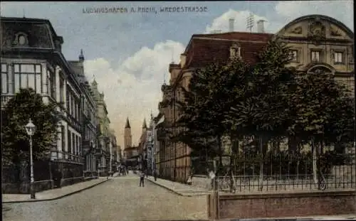 Ak Ludwigshafen Rhein, Wredestraße, Straßenansicht, Gebäude, Fußgänger