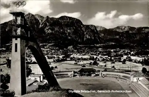 Ak Garmisch Partenkirchen in Oberbayern, Olympia-Skistadion, Schanzenturm