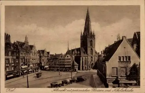 Ak Kiel, Altmarkt, Nikolaikirche,  Architektur, Stadtansicht