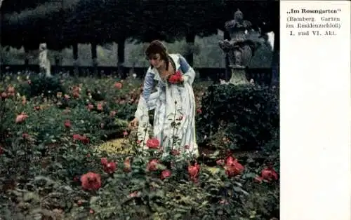 Ak Bamberg Oberfranken, Residenzschloss, Im Rosengarten, I. und VI. Akt, Filmdrama
