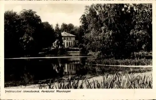 Ak Schmalenbeck Großhansdorf in Schleswig Holstein, Parkhotel Manhagen, Seeblick