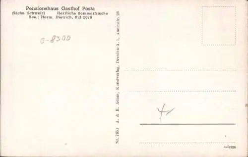 Ak Posta Pirna in Sachsen, Promenadenweg