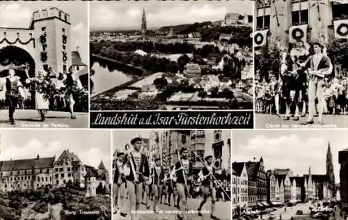 Ak Landshut in Niederbayern, Festzug, Burg Trausnitz, Obrist der herzog Lelawache, Aufmarsch