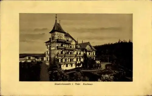 Ak Bad Klosterlausnitz in Thüringen, Kurhaus, s Gebäude, Landschaft, schwarz-weiß Fotografie