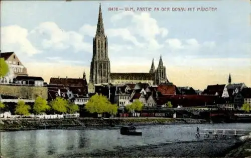 Ak Ulm, an der Donau, Münster