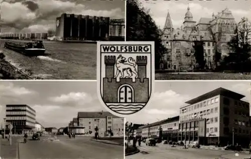 Wappen Ak Wolfsburg in Niedersachsen, VW Werk, Schloss, Kleiststraße