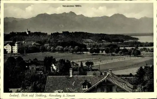 Ak Ströbing Bad Endorf im Chiemgau Oberbayern, Hirnsberg, Simsee, Wendelstein