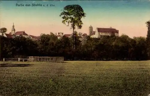 Ak Strehla an der Elbe Sachsen, Teilansicht