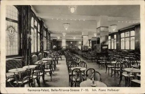 Ak Berlin Kreuzberg, Germania Palast, Belle Alliance Straße 7-10, Innenansicht