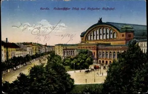 Ak Berlin Kreuzberg, Anhalter Bahnhof, Askanischer Platz