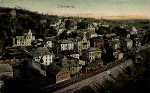 Ak Diez an der Lahn, Luftaufnahme Villenviertel, zahlreiche Wohngebäude, ländliche Umgebung