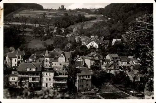 Ak Lindenfels im Odenwald Hessen, Blick von der Burg, Bismarckwarte, Wohnhäuser