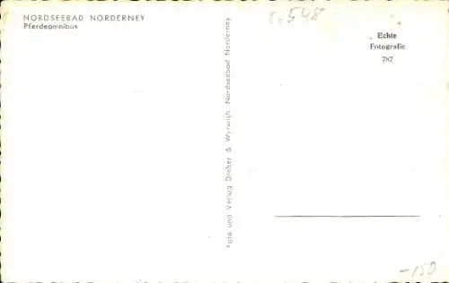 Ak Norderney Ostfriesland, Pferdeomnibus am Hafen
