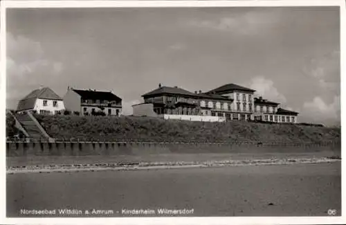 Ak Wittdün auf Amrum in Nordfriesland, Kinderheim Wilmersdorf, Strand