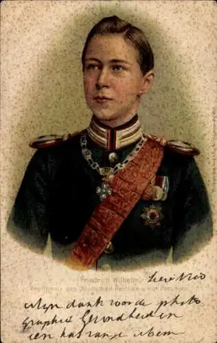 Litho Kronprinz Wilhelm von Preußen, Portrait