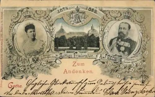Ak Gotha, Alfred von Sachsen-Coburg und Gotha, Maria Romanowa