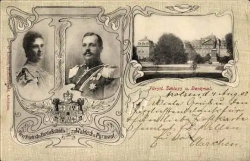 Ak Fürst Friedrich zu Waldeck-Pyrmont, Bathildis zu Schaumburg-Lippe