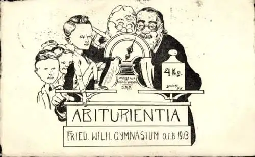 Studentika Ak Münster in Westfalen, Abiturientia, Fried. Wilh. Gymnasium 1913