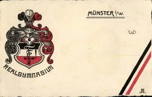 Studentika Ak Münster in Westfalen, Realgymnasium 1910