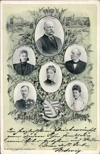 Wappen Ak Altenburger Fürstenhaus, Herzog Ernst, Prinz Moritz, Therese, Sachsen Altenburg
